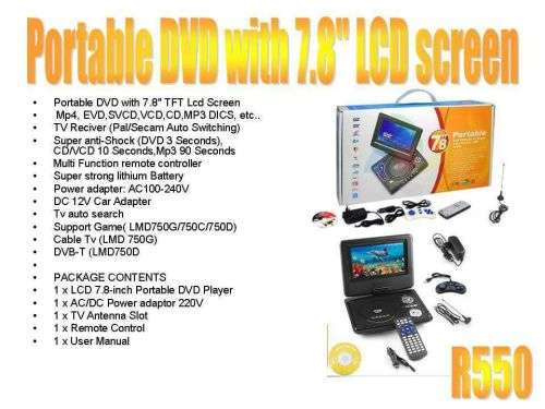 7.8" Portable DVD player