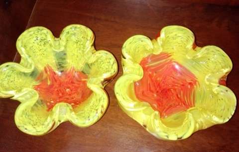 Murano? Yellow & orange glass bowl