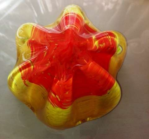Murano? Yellow & orange glass bowl