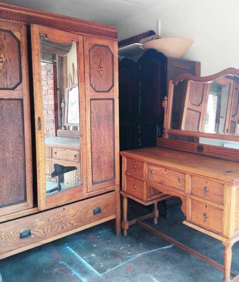 Antique Dressing table with cupboard