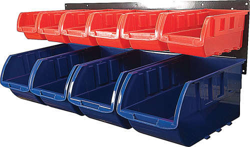 10 Bin Wall Mounted Storage Rack