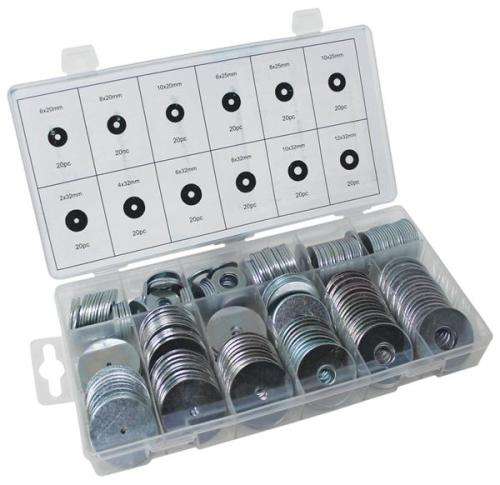 Assorted Large Flat Washers - 240 Piece