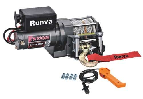 Runva Electric Winch - 12 Volt - 3000lb (1.3 Ton) - With Solenoid Pack