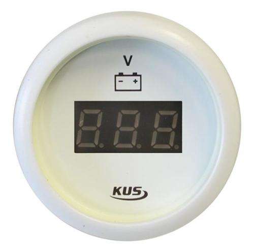 Marine Digital Volt Gauge - White