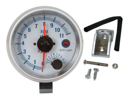 3.75" Tachometer with Shift Light - White Face