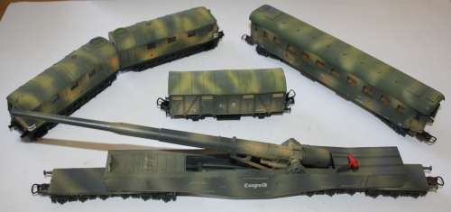LIMA HO SCALE GERMAN WW2 MILITARY GUN TRAIN.  SEE DESCRIPTION