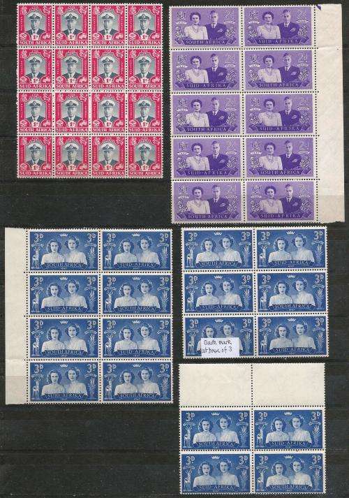 UNION OF SA ROYAL VISIT FULL SET IN BLOCKS UMM WITH VARIETY.  SEE DESCRIPTION