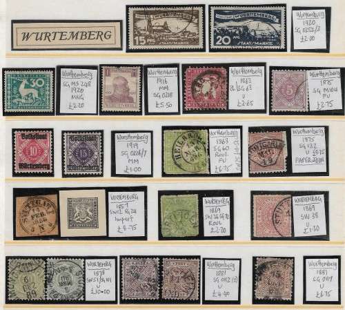 VERY NICE MINT & USED WURTEMBURG SMALL COLLECTION CV R2200+ (2 SCANS)