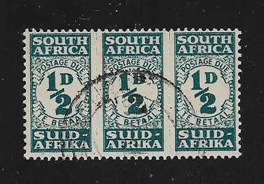 UNION OF SA GREAT FINE USED 1/2d BANTAM POSTAGE DUE. CV R1,000+