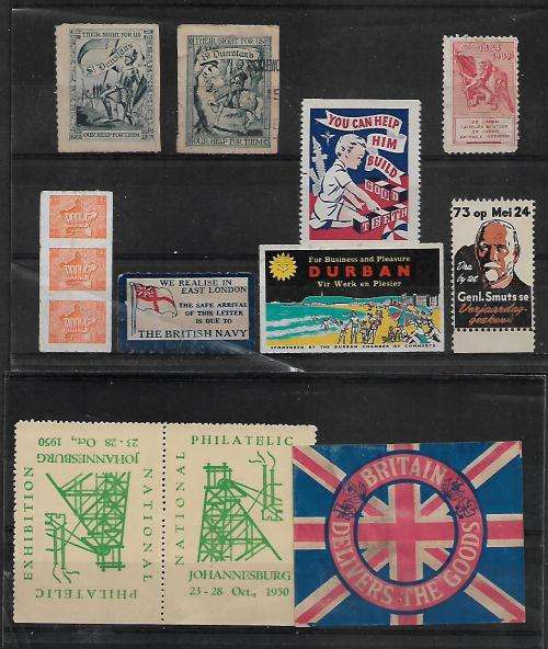 VERY INTERESTING EARLY LOT OF LABELS. SOME COOL JAN SMUTS STUFF !!!  SEE SCANS.