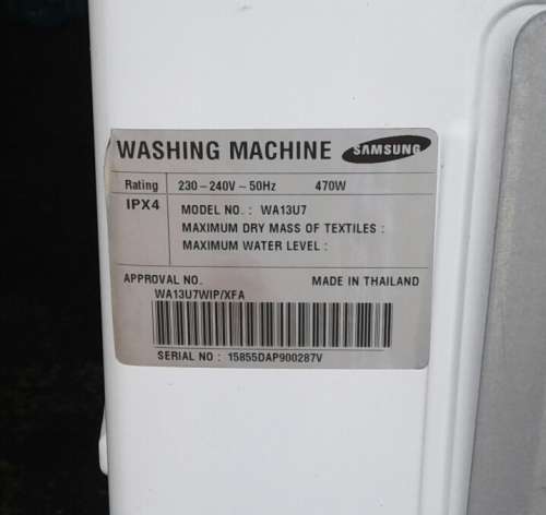 SAMSUNG 9KG TOP LOADER WASHING MACHINE. WORKING (except spin cycle). COLLECTION ONLY JHB. SEE DESC.
