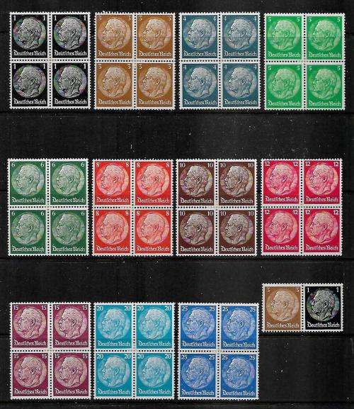 GERMAN REICH 1934 LOT OF FINE MINT BLOCKS, ETC. GOOD CV.