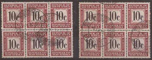 RSA TWO FU BLOCKS OF 6 10cents POSTAGE DUES