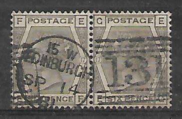 SCARCE GB PAIR OF 1873 6d PLATE 17. STUNNING CANCEL. CV R7,200+