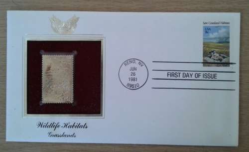SCARCE USA GOLD FOIL FIRST DAY COVERS. CONSERVATION SERIES 1981. STUNNING !!!