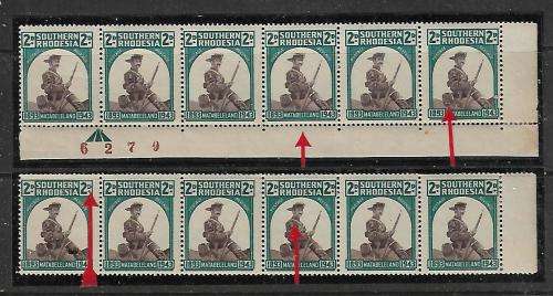 LOVELY SOUTHERN RHODESIA 1943 MATABELELAND WITH 3 LISTED VARIETIES.  UMM.