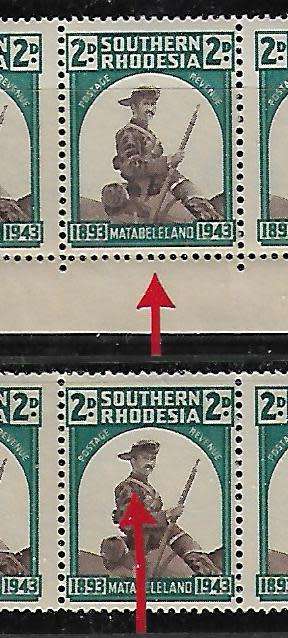 LOVELY SOUTHERN RHODESIA 1943 MATABELELAND WITH 3 LISTED VARIETIES.  UMM.