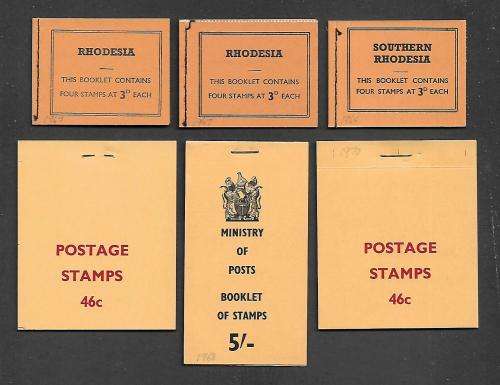RHODESIA`S NICE LOT OF UNEXPLODED BOOKLETS X6. HIGH CV.