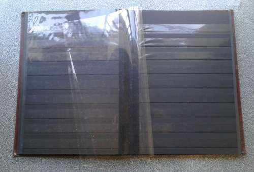 SUPERB AS NEW IDEAL 16/32 PAGE STOCKBOOK. DOUBLE CLEAR INTERLEAVES.