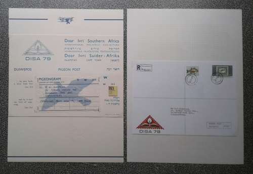 VERY SCARCE 1979 RSA PIGEON POST COVER AND CONTENTS.  SELDOM SEEN !!!  SEE PHOTOGRAPHS.