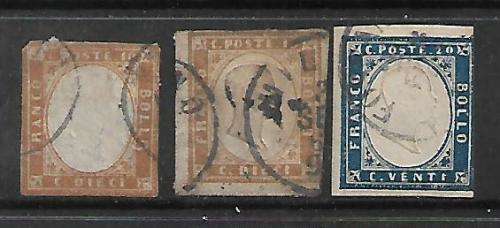 LOVELY SARDINIA 1855 10c and 20c FINE USED. SW11, 12a. CV R760+