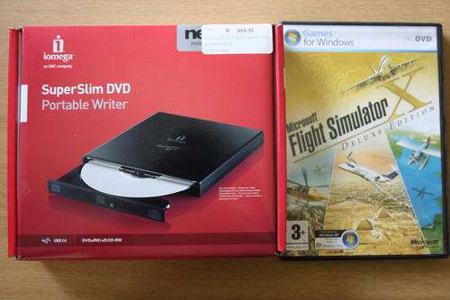 Portable DVD writer PLUS FREE Microsoft Flight Simulator Deluxe Edition...