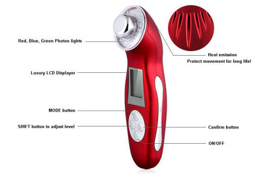 Photon Ultrasonic Light Therapy Skin Rejuvenation Device