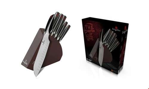 Berlinger Haus BH-2167 6 pcs knife set with wood stand , Phantom Line