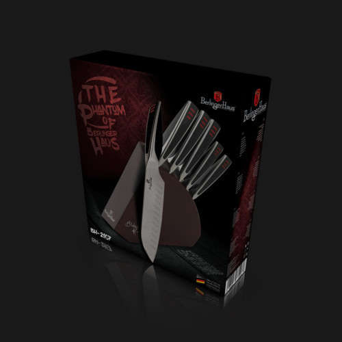 Berlinger Haus BH-2167 6 pcs knife set with wood stand , Phantom Line