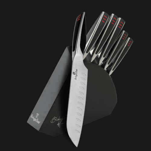BH-2248 6 pcs knife set with wood stand , Phantom Line