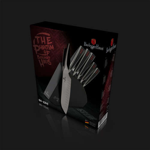 BH-2248 6 pcs knife set with wood stand , Phantom Line
