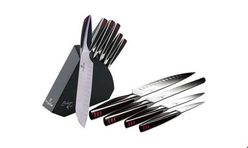 BH-2248 6 pcs knife set with wood stand , Phantom Line