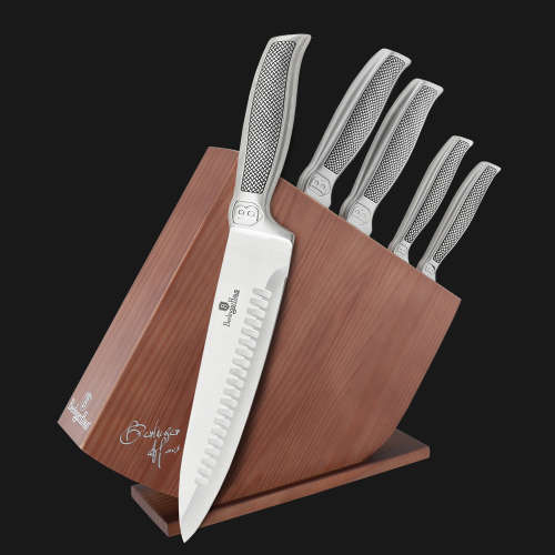BH-2252 6 pcs knife set with wood stand , Phantom Line