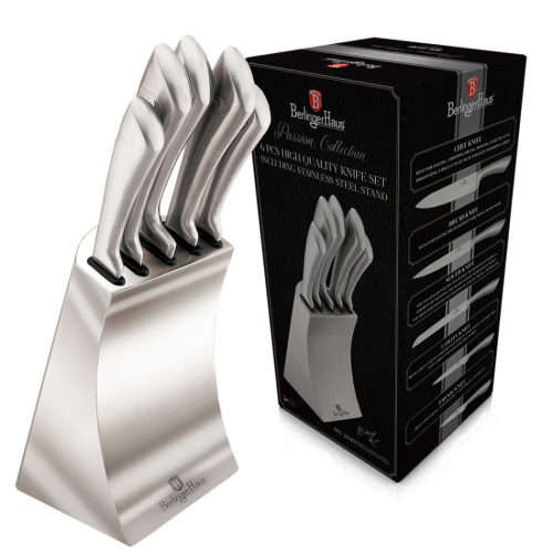 Berlinger Haus - 5 Pieces Stainless Steel Passion Collection Knife Set With Stand (READ DESCRIPTION)