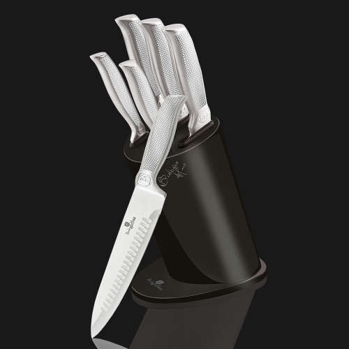 BH-2264 6 pcs knife set with stand, gray, Kikoza Collection