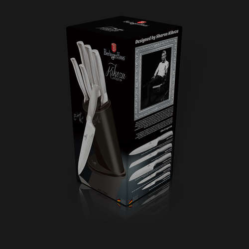 BH-2264 6 pcs knife set with stand, gray, Kikoza Collection