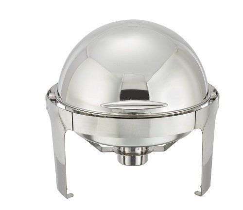 Mirror Finish Stainless Steel Round Roll Top Chafing Dish Set