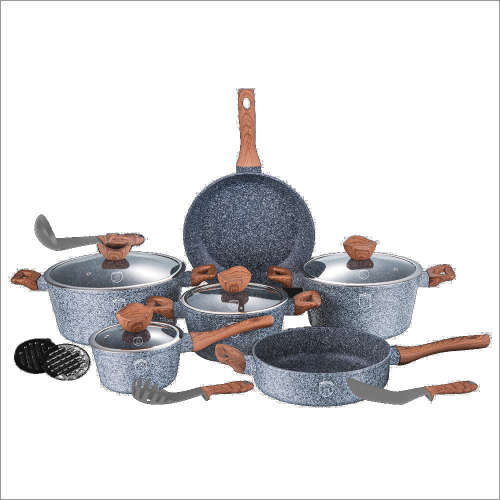 Berlinger Haus 15-Piece Marble Coating Induction Cookware Set, Forest Line