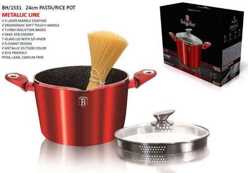 Berlinger Haus BH-1531 Pasta and rice pot, 24 cm, Burgundy Collection