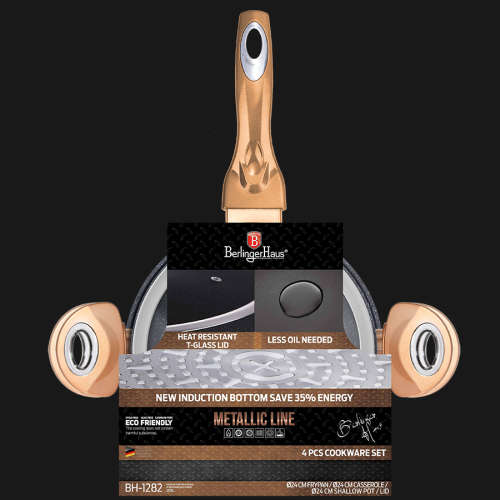 Berlinger Haus 4 pcs frypan sett, Copper Metallic Line, BH-1282