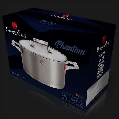 BH-1329 Casserole with lid 16 cm, Phantom Line