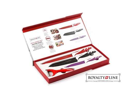 Royalty Line 3 Pcs Color Coated Knife Set + Peeler