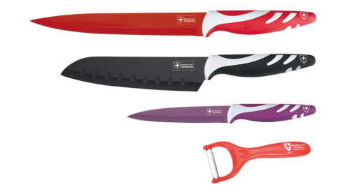 Royalty Line 3 Pcs Color Coated Knife Set + Peeler