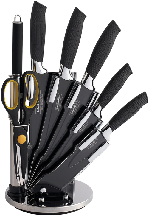FREE SHIPPING **** 8 PCS Non-Stick Coating Knife Set + Stand RL-BLK8-W