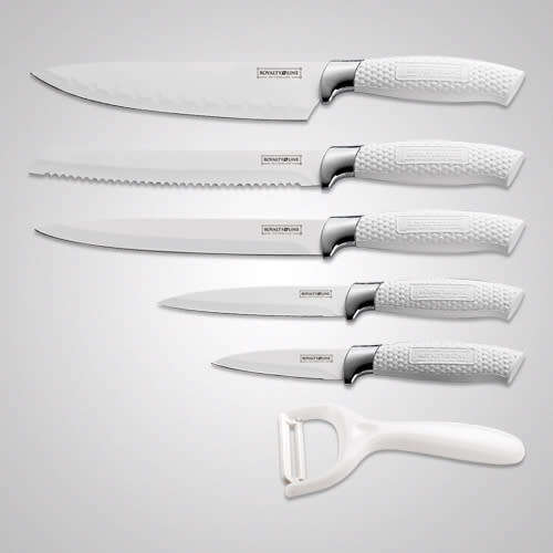 Royalty Line 5 Piece Stainless Steel Non-Stick Coating Knife Set + Bonus Peeler