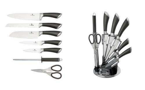 8 pcs knife set with stand, Carbon Metallic Line, Berlinger Haus BH-2110