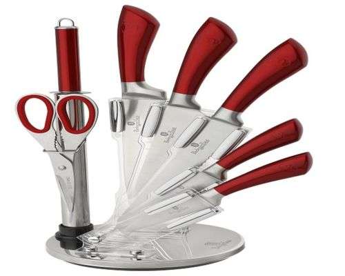 Berlinger Haus Knife Set with Stand Infinity Line | 8 Piece