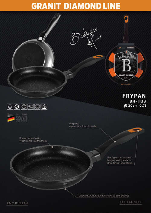 Berlinger Haus BH-1133 Frypan 20 cm, Granit Diamond Line
