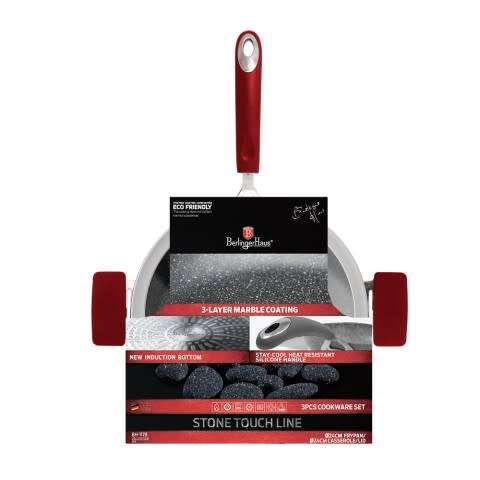 Berlinger Haus 3 pcs frypan set, Black Stone Touch Line