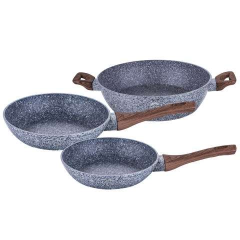 FREE SHIPPING *** 3 Piece Set Berlinger Haus BH-1216 Stone Coated Cooking Frying Pan